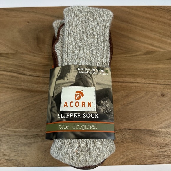 New NWT‎ Womens Acorn The Original Mid Calf Gray Slipper Socks Size 6.5 - 7.5 M - Picture 1 of 5